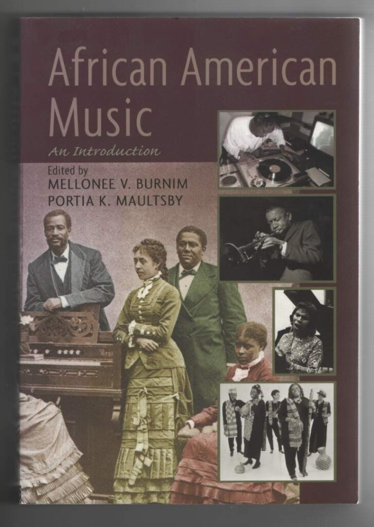 A book cover with an image of people and instruments.