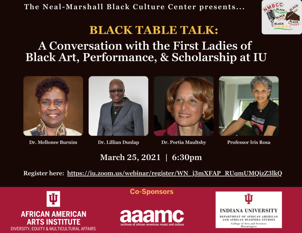 A poster for the black table talk event.