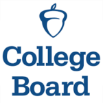 A blue college board logo with an acorn.