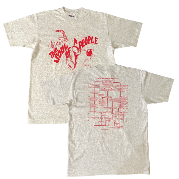 A white t-shirt with red lettering and an image of a dragon.