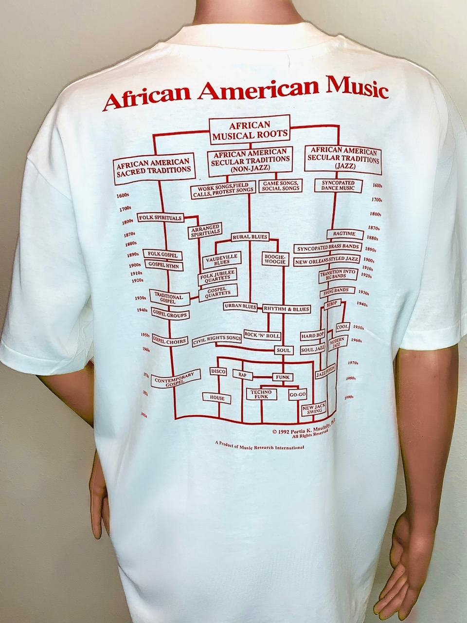 A white shirt with an image of a tree